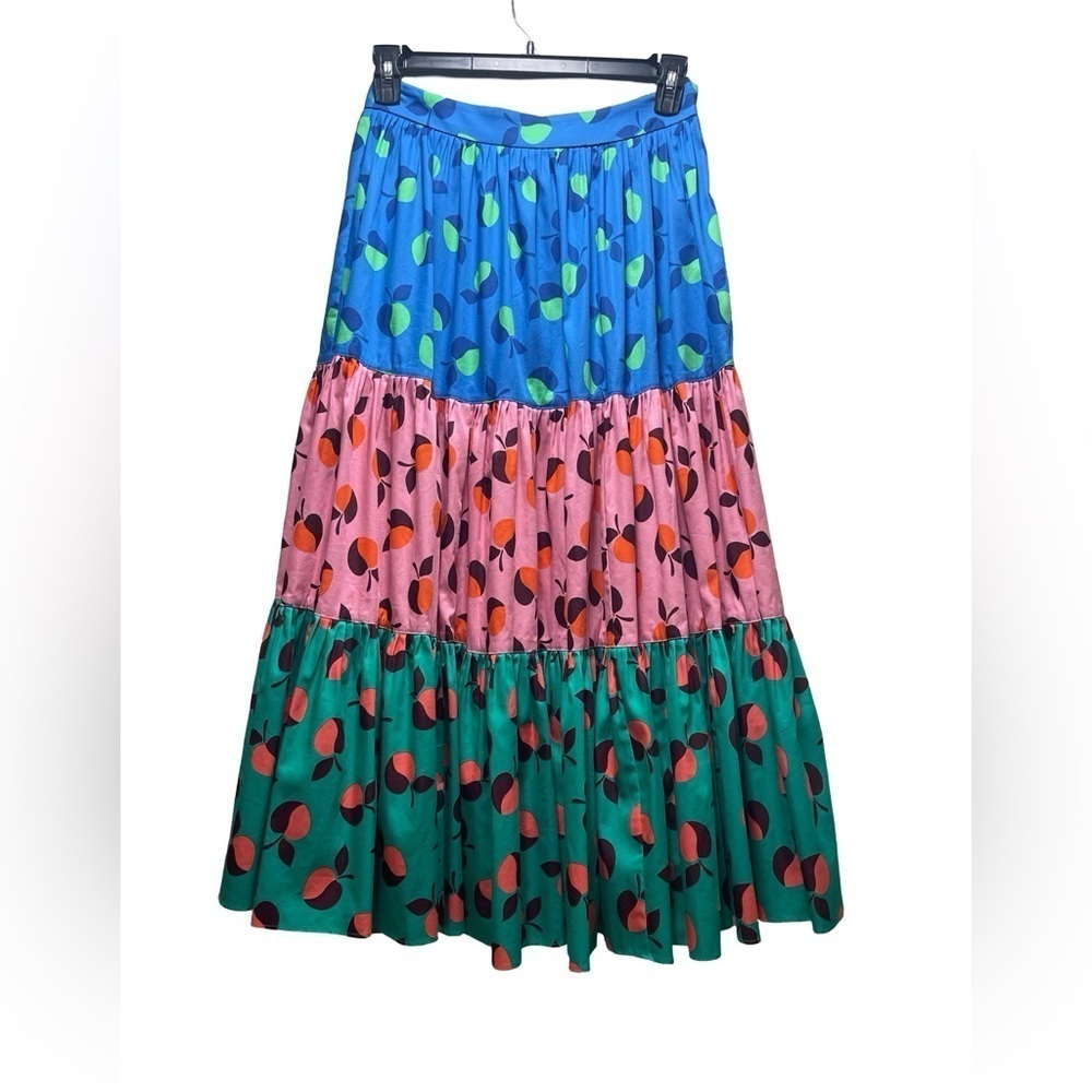 Brand New Kate Spade Colorblock Apple A-Line Lined Skirt Size 4